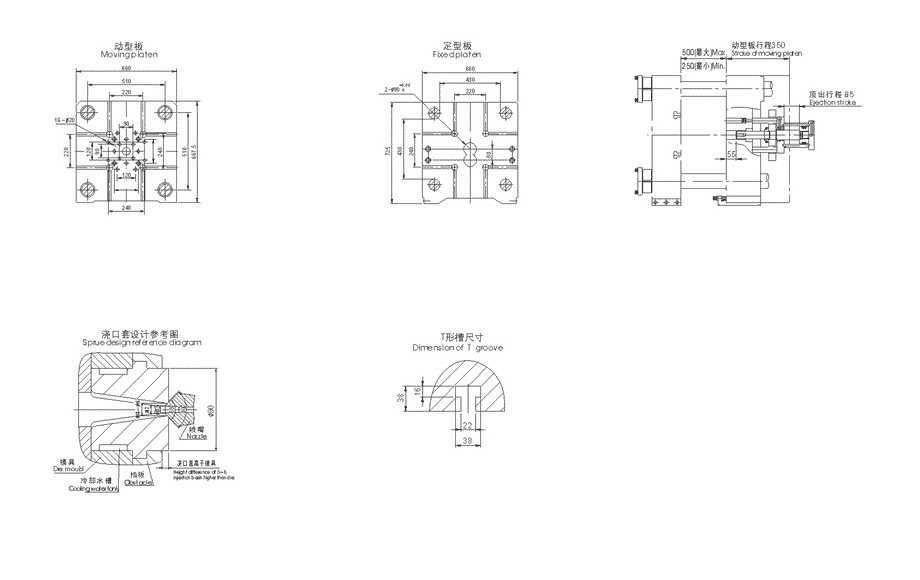 mold plate size of 130tons/1300kN Hot Chamber Die Casting Machine