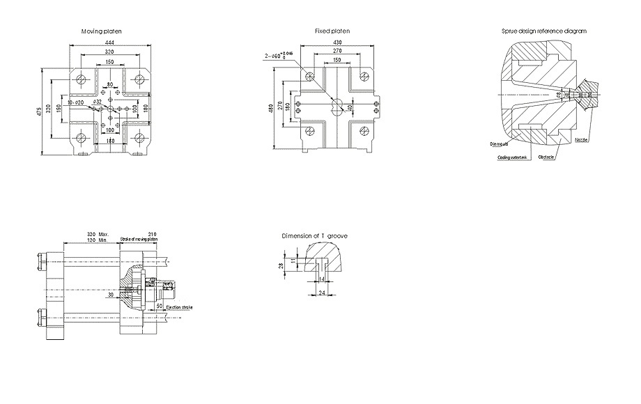 mold plate size of 38tons/380kN Hot Chamber Die Casting Machine